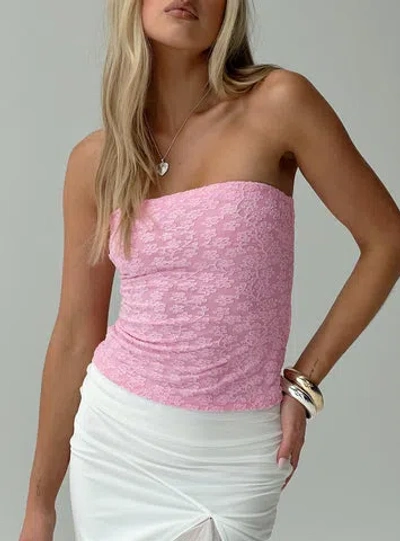 Princess Polly Off To Amalfi Strapless Top In Pink