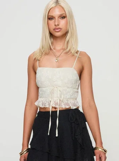 Princess Polly Oh Plisse Top In White