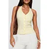 Princess Polly Old Friend Stripe Seersucker Halter Top In White