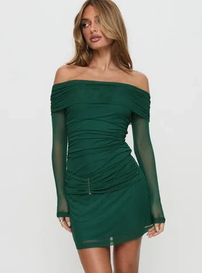 Princess Polly Olympique Long Sleeve Mini Dress In Teal