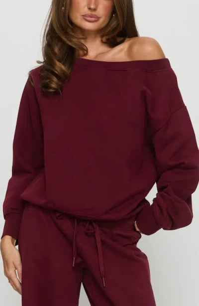 Princess Polly Noble Off The Shoulder Sweater In Red