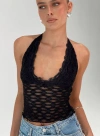 Princess Polly Only Angel Halter Top In Black