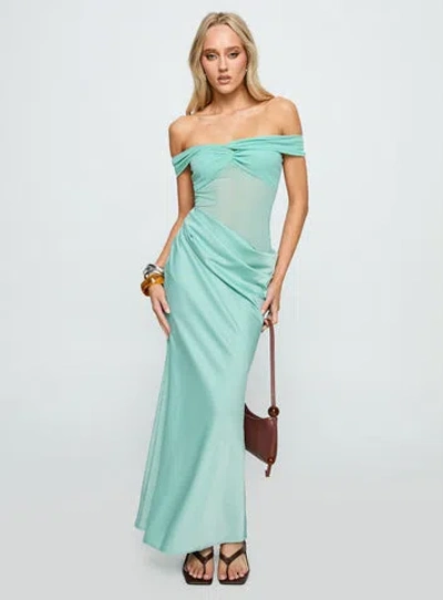 Princess Polly Only Exception Off The Shoulder Maxi Dress In Blue