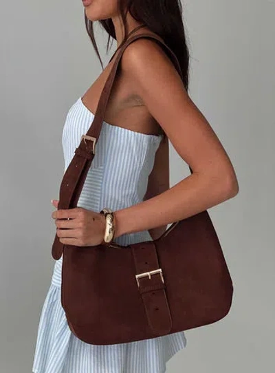 Princess Polly Orange County Faux Suede Bag In Brown