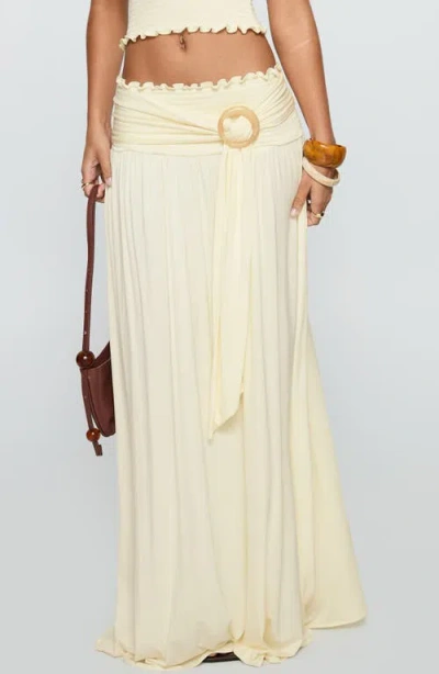 Princess Polly Orbit Smocked Waist Maxi Skirt In White