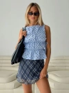 Princess Polly Orellia Mini Skirt In Blue Check