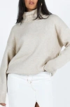 Princess Polly Oswin Oversize Turtleneck Sweater In Beige