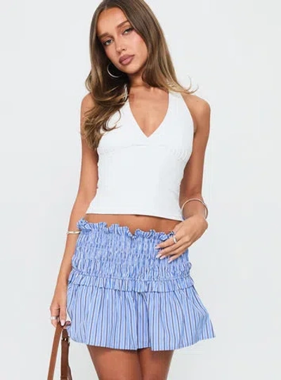Princess Polly Othira Shirring Mini Skirt In Blue