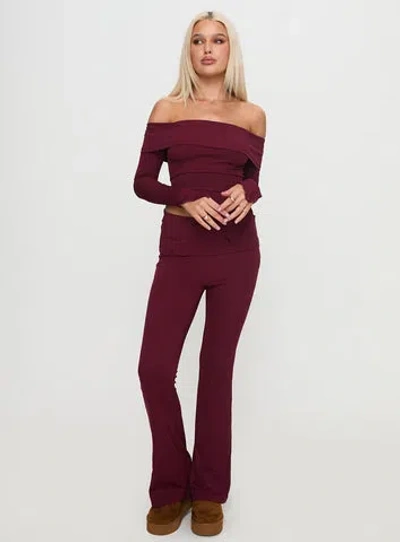 Princess Polly Outta Town Set In Burgundy