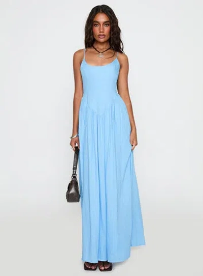 Princess Polly Palisades Tie Up Maxi Dress In Blue