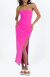 Princess Polly Panama Strapless Mesh Dress In Bright Pink