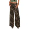 Princess Polly Pantar Leopard Print Low Rise Wide Leg Jeans In Brown
