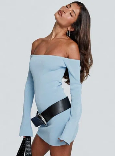 Princess Polly Parisa Long Sleeve Mini Dress In Blue