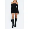 Shop Princess Polly Parisa Off The Shoulder Long Sleeve Minidress In Black