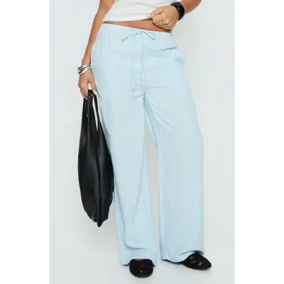 Princess Polly Parklea Drawstring Wide Leg Pants In Blue