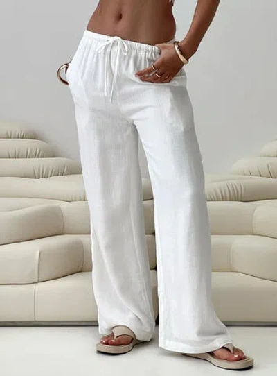 Princess Polly Parklea Linen Blend Pants In White