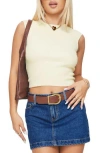 Princess Polly Party Favor Open Back Knit Crop Tank In Yellow