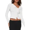 Princess Polly Passoni Asymmetric Cotton Crop Cardigan In White