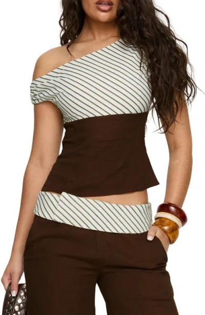 Princess Polly Past Life One-shoulder Top In Brown