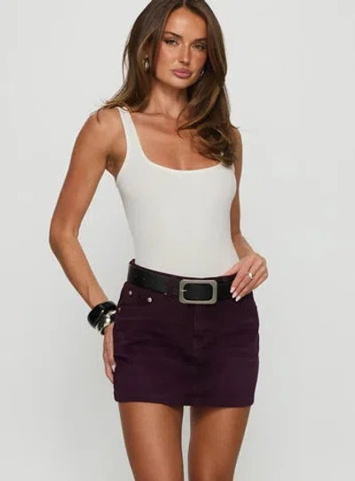 Princess Polly Paulette Denim Mini Skirt In Purple