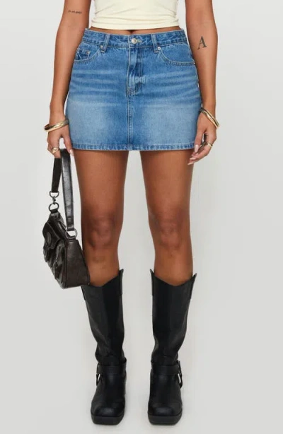Princess Polly Paulette Denim Miniskirt In Blue
