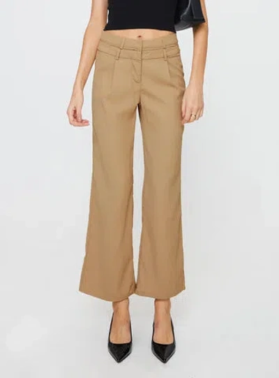 Princess Polly Paulino Double Waistband Pants In Beige