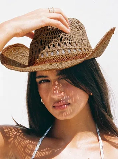 Princess Polly Peace Of Mind Straw Cowboy Hat In Pink