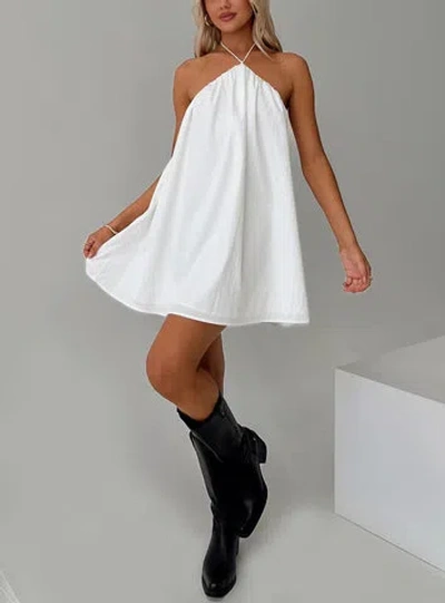 Princess Polly Peaco Halter Mini Dress In White