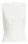 Princess Polly Penelopie Open Back Linen Blend Tank In White
