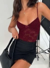 Princess Polly Pennard Lace Bodysuit In Wine
