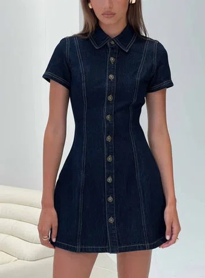 Princess Polly Perception Denim Mini Dress In Mid Wash