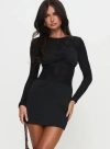 Princess Polly Perissa Long Sleeve Mini Dress In Black