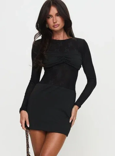 Princess Polly Perissa Long Sleeve Mini Dress In Black