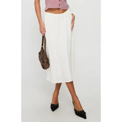 Princess Polly Persuasion Side Tie Midi Skirt In White