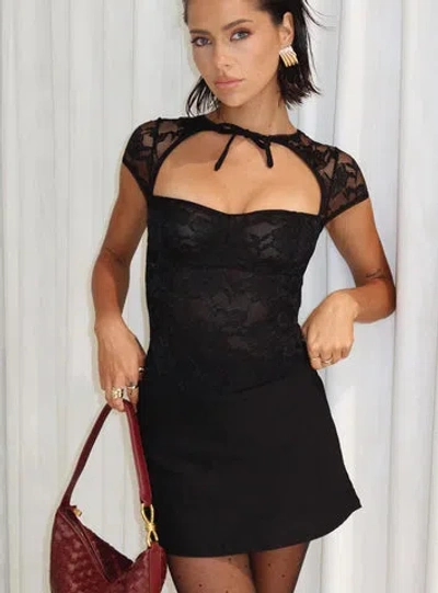 Princess Polly Petite Can't Sleep Skort In Black