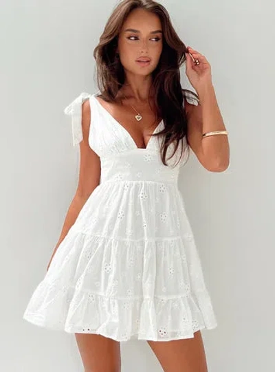 Princess Polly Petite Galvis Mini Dress In White