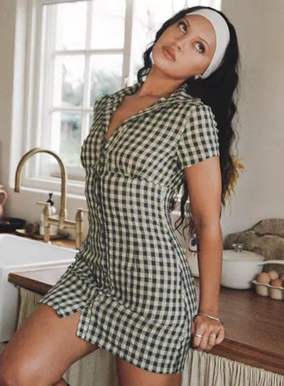 Princess Polly Petite Motley Mini Dress In Brown Check
