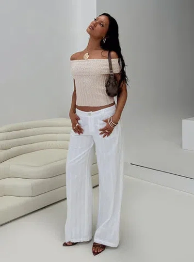 Princess Polly Petite Vendi Low Rise Pant In White