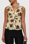 Princess Polly Present Tense Ruched Sheer Top In Multi