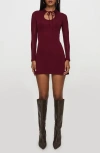 Princess Polly Primavera Long Sleeve Rib Body-con Minidress