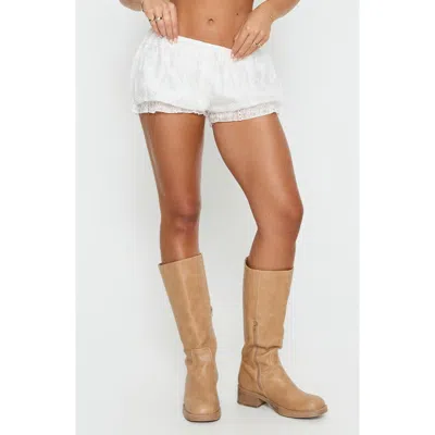 Princess Polly Queens Boulevard Frilled Shorts In White