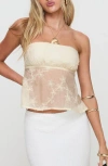 Princess Polly Quinnie Embroidered Strapless Top