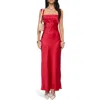 Princess Polly Radioactive Bias Cut Satin Maxi Dress In Red