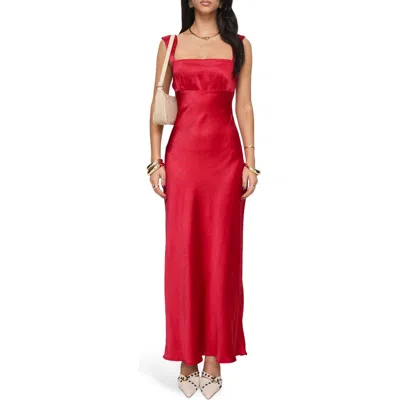 Princess Polly Radioactive Bias Cut Satin Maxi Dress In Red