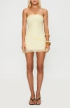 Princess Polly Rafaela Strapless Mesh Minidress In Neutral