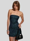 Princess Polly Donelli Floral Strapless Mesh Minidress In Navy