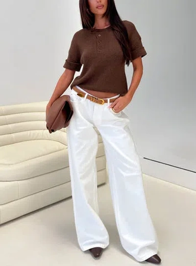 Princess Polly Ramos Low Rise Wide Leg Jeans In White