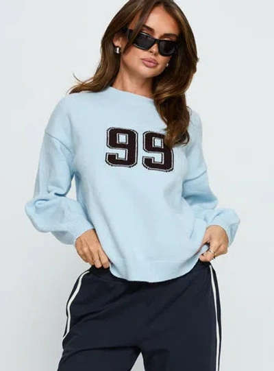 Princess Polly Ranee Graphic Knit Sweater In Blue