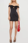 Princess Polly Rava Off The Shoulder Minidress In Black
