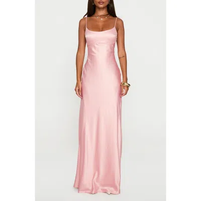 Princess Polly Ravia Satin Maxi Slipdress In Pink